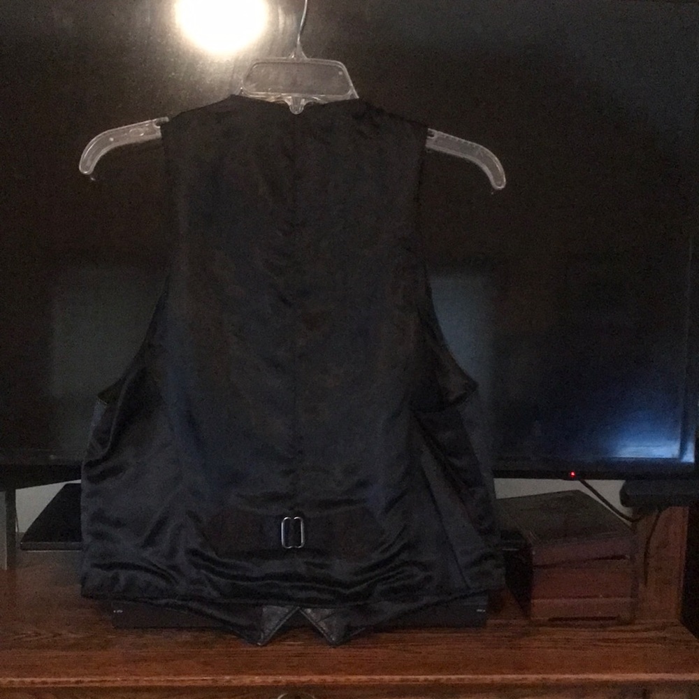 Black leather vest